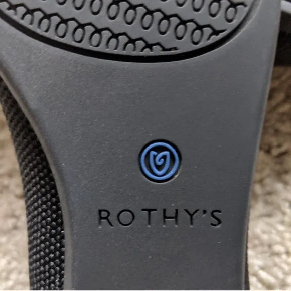 Rothy's Black Flats with Blue Accents - Picture 5 of 5